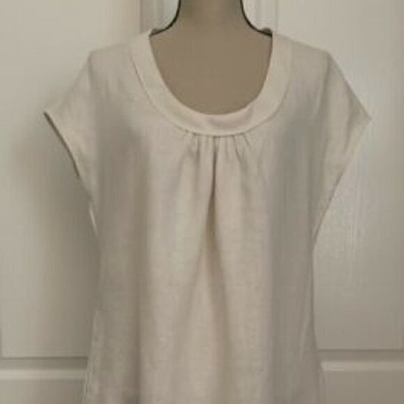 Malvin Cream Linen - I love Linen cap sleeve Dress Sz Large Anthropologie - Picture 1 of 2